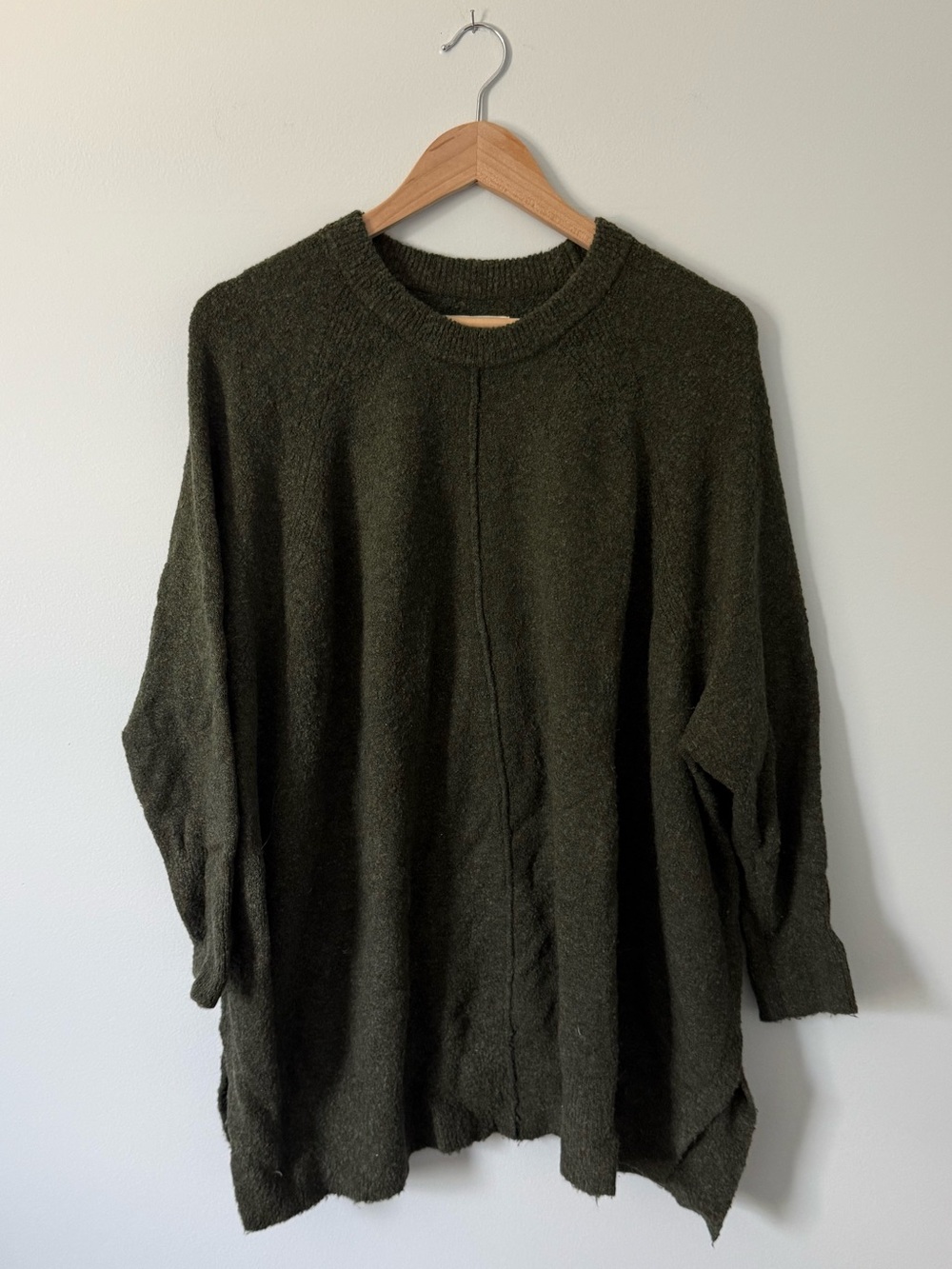 Lou & Grey for LOFT Olive Green Poncho Women's Sweater